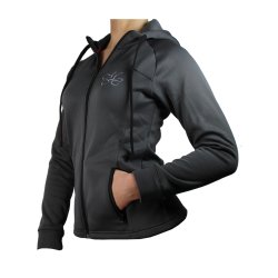 Figurbetonet Zip-up hoodie i smuds og vandafvisende materiale med smarte detaljer