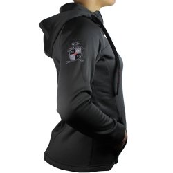 Figurbetonet Zip-up hoodie i smuds og vandafvisende materiale med smarte detaljer